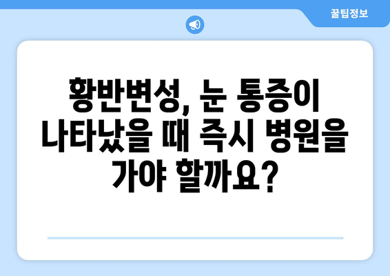 황반변성으로 인한 눈 통증, 응급 상황일까요? | 황반변성, 눈 통증, 응급 처치, 진단, 치료