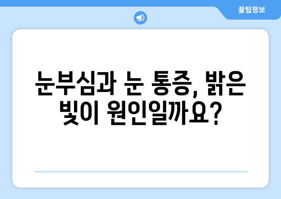 눈부심, 눈통증의 원인? 밝은 빛과 눈의 관계 | 눈 건강, 시력 보호, 눈 통증 해결 팁