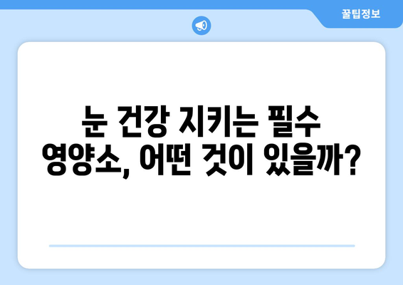 눈 통증, 영양제로 해결했다고? 놀라운 후기와 함께 알아보는 눈 건강 관리법 | 눈 통증, 영양제, 눈 건강, 시력 개선