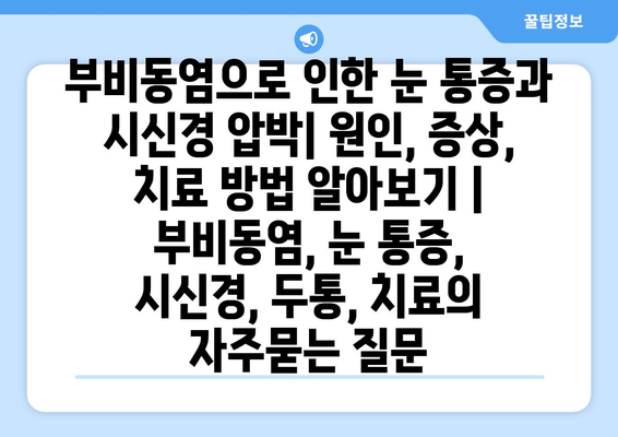 부비동염으로 인한 눈 통증과 시신경 압박| 원인, 증상, 치료 방법 알아보기 | 부비동염, 눈 통증, 시신경, 두통, 치료