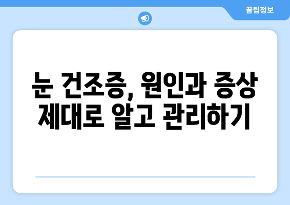 건조한 눈, 눈통이 녹내장 아닌 증상? | 눈 건조증, 원인과 치료, 녹내장과의 차이점