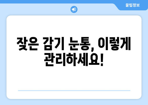 감기 눈통, 만성으로 이어지기 전에! 습관으로 이겨내는 5가지 방법 | 눈 건강, 감기, 면역력, 건강 관리