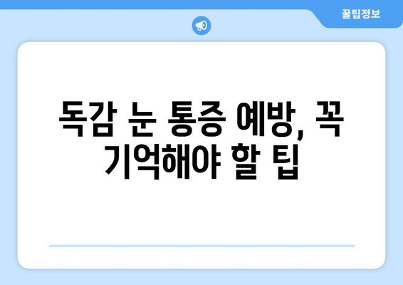 독감 눈 통증, 증상과 예방법 완벽 가이드 | 독감, 눈 통증, 증상, 예방, 관리