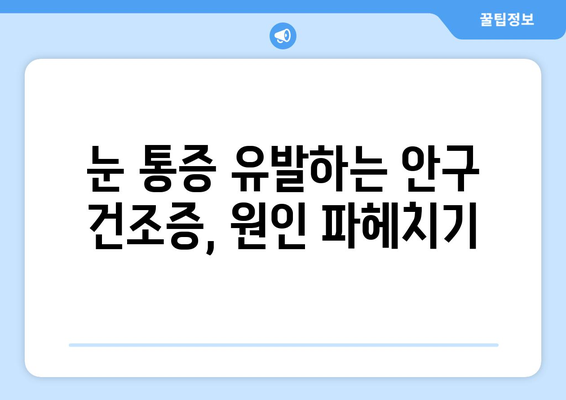 눈 통증, 안구 건조증과의 연관성| 원인과 해결책 | 눈 건강, 안구 증상, 건조증 완화