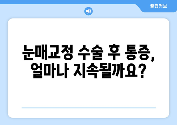 눈매교정 수술 후 눈 통증, 궁금한 점 해결하기 | 눈매교정, 통증, 부작용, 회복, 주의사항