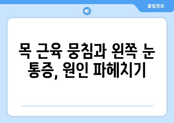 목 근육 뭉침과 왼쪽 눈 통증, 스트레스 신호일까요? | 원인과 해결책, 스트레스 관리 팁