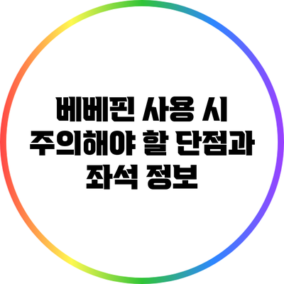 베베핀 사용 시 주의해야 할 단점과 좌석 정보