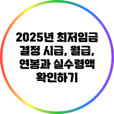 2025년 최저임금 결정: 시급, 월급, 연봉과 실수령액 확인하기