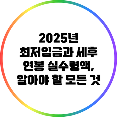 2025년 최저임금과 세후 연봉 실수령액, 알아야 할 모든 것
