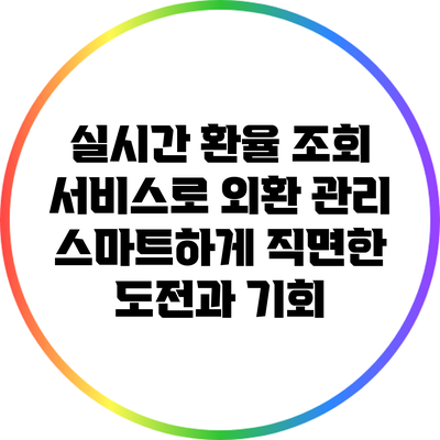 실시간 환율 조회 서비스로 외환 관리 스마트하게 직면한 도전과 기회