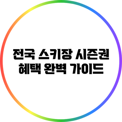 전국 스키장 시즌권 혜택 완벽 가이드