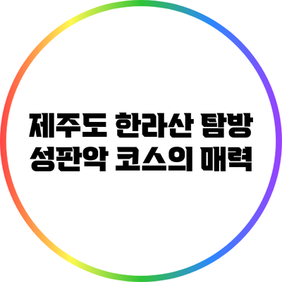 제주도 한라산 탐방: 성판악 코스의 매력