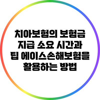 치아보험의 보험금 지급 소요 시간과 팁: 에이스손해보험을 활용하는 방법