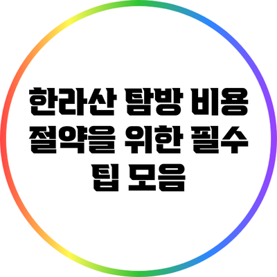 한라산 탐방 비용 절약을 위한 필수 팁 모음