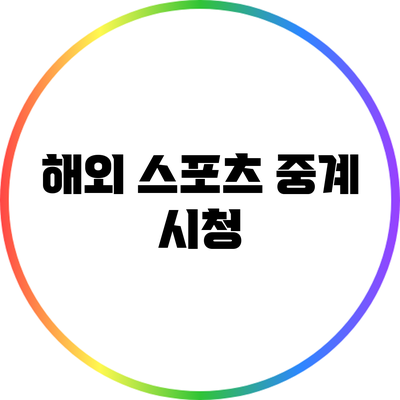 해외 스포츠 중계 시청