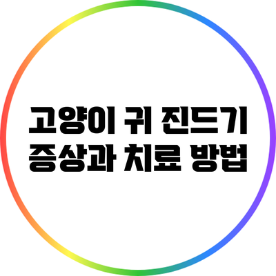 고양이 귀 진드기 증상과 치료 방법