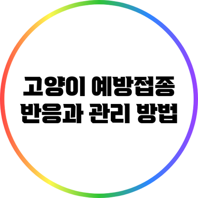 고양이 예방접종: 반응과 관리 방법