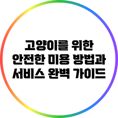 고양이를 위한 안전한 미용 방법과 서비스 완벽 가이드