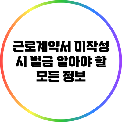 근로계약서 미작성 시 벌금: 알아야 할 모든 정보