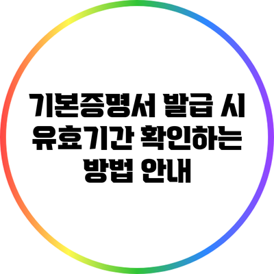 기본증명서 발급 시 유효기간 확인하는 방법 안내