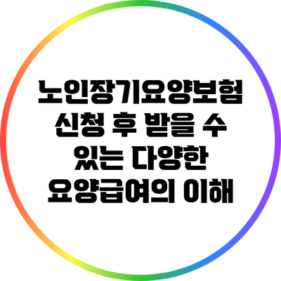 노인장기요양보험 신청 후 받을 수 있는 다양한 요양급여의 이해