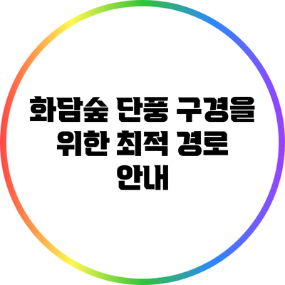 화담숲 단풍 구경을 위한 최적 경로 안내