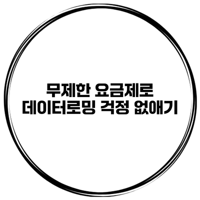 무제한 요금제로 데이터로밍 걱정 없애기