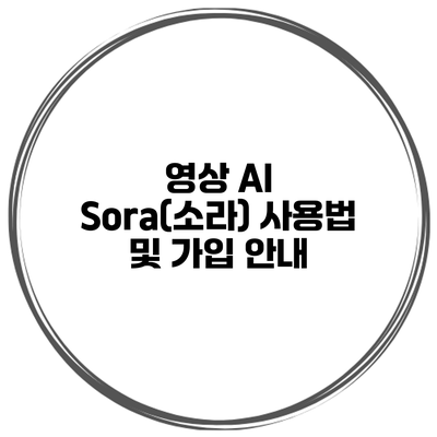 영상 AI Sora(소라) 사용법 및 가입 안내