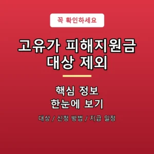 고유가 피해지원금 대상 제외 안내 포스터