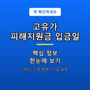 고유가 피해지원금 입금일 안내 포스터